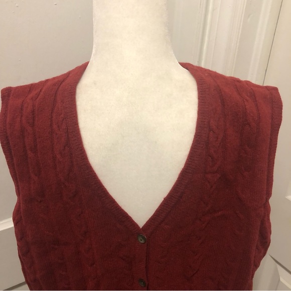 Eddie Bauer mens knitted lambs wool sweater vest size xl - Picture 2 of 6